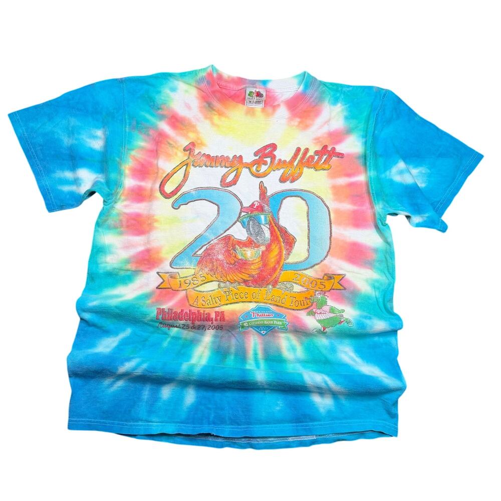 Jimmy Buffett 2005 Tour Tie Dye Shirt Large Philadelphia PA‎ Vintage Concert